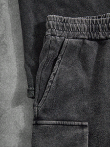 Conjunto casual de camiseta y pantalones cortos tipo cargo para hombre, conjunto de dos piezas. - Product Image 4