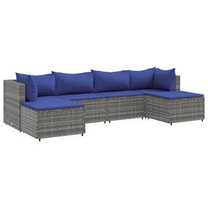 Conjunto de Muebles de Jardín de Ratán PE Gris Medio con Estructura de Acero con Recubrimiento en Polvo - Product Image 2