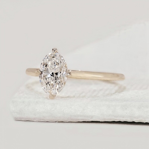 Anillo de Compromiso Solitario de Oro Rosa Sólido de 22K con Diamante Cultivado en Laboratorio, Joyería Fina para Novia - Product Image 2