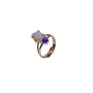 Wedding Wear 925 Sterling <b>Silver</b> Gold Plated Jewelry <b>Opal</b> Kyanite Ruby Gemstone Women Wear Classic <b>Ring</b> - Product Image 1