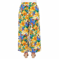 Pantalon Palazzo Femme Coupe Ample Taille Mi-Haute Imprimé Floral avec Cordon de Serrage Personnalisable OEM Vente en Gros