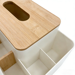 <strong>2026</strong> Multifunctional <strong>tissue</strong> Box Plastic Bamboo Storage Customized <strong>color</strong> Home Living Room Bedroom Desktop Organizer - Product Image 3