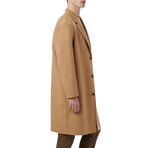 Manteau long en laine pour homme, col en V, double face, manteau d'hiver respirant en tissu tricoté, veste décontractée - Product Image 4