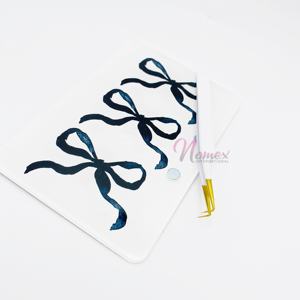 Clearest Rectangular Lash Tile White and Black Color <b>Combination</b> Acrylic Lash Extension Tiles with Two Magnets on Right Side - Product Image 4