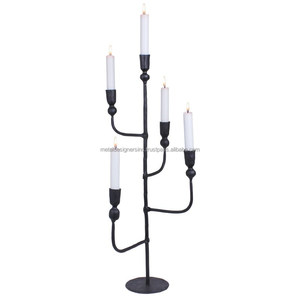 Black 5 Armed <b>Candle</b> <b>Holders</b> for Candlesticks, Tall <b>Candle</b> <b>Stick</b> <b>Holder</b>, Vintage Taper <b>Candles</b> Stand for Home Dinner Table - Product Image 2