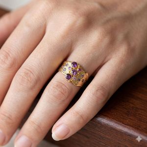 Wedding Wear 925 Sterling Silver Gold Plated Jewelry <b>Garnet</b> Ruby White Topaz Gemstone Women Wear Classic <b>Ring</b> - Product Image 6