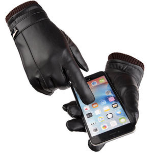 Gants en cuir véritable tendance pour hommes, chauds et confortables pour l'hiver, parfaits pour taper sur le clavier et conduire, couleurs personnalisées, toutes tailles - Product Image 2