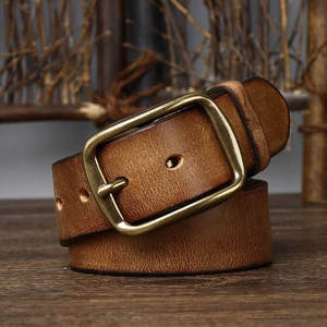 Cinturón Casual de Cuero Vacuno Genuino para Hombre, Diseño Sólido, Hebilla de Acero, Impermeable, Transpirable, Personalizable, Venta al Por Mayor - Product Image 3