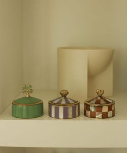 Best Seller Colorful Decorative Trinket Boxes Set Jewelry Storage Round Organizer Stylish Home Decor Gift Premium <b>Small</b> Case - Product Image 1