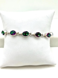Pulsera Ajustable de Plata de Ley 925 con Topacio Natural, Joyería Hecha a Mano con Piedras Preciosas, Elegante Pulsera de Diseño para Hombre y Mujer - Product Image 4