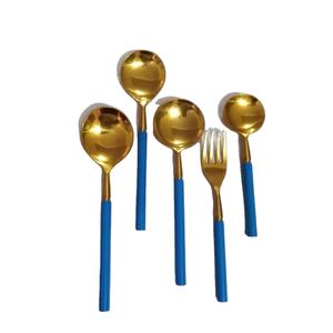 Metal Cutlery Set Blue - Product Image 1