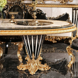 Classic Luxury <b>Black</b> Gold <b>Dining</b> Room Furniture Set Solid Wood Oval <b>Dining</b> <b>Table</b> Durable Elegant Upholstered <b>Dining</b> <b>Chair</b> - Product Image 4