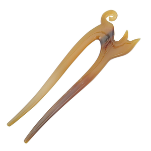 Pince à cheveux en corne de buffle naturelle sculptée, accessoire pour filles, pour une nouvelle coiffure quotidienne - Product Image 6