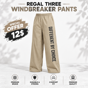 กางเกงขายาวพิมพ์ลาย Regal Three Men's Windbreaker ผ้าไนลอน 100% เอวยางยืด ขากว้าง กันฝน ผู้ชาย สวมใส่สบาย ทรงหลวม - Product Image 1