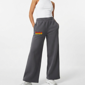 OEM High Quality Heavy Fabric Breathable Gray Sweatpants Joggers Winter Women's Workout Straight Pants Running Oversized <b>Trouser</b> - Product Image 1