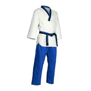 Veste blanche, pantalon bleu, uniforme de taekwondo, tenue de combat, tissu performant, équipement de taekwondo haute performance - Product Image 4