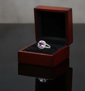 Anillo de Compromiso Minimalista con Engaste de Canal, Corte Cojín, Certificado por Terceros, Plata 925, Amatista Natural, Cristiano, Unisex - Product Image 5