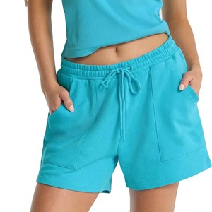 Trending Women's Knitted <b>Shorts</b> Pockets Elastic Closure Casual Regular Fit High Breathable Quick Dry Eco-Friendly Solid OEM - Product Image 6