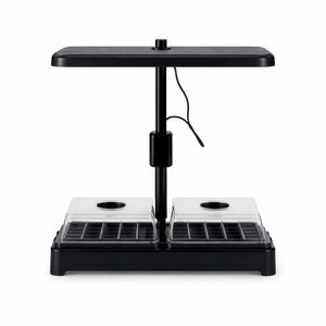 Lampe de croissance LED réglable pour semis <span class=keywords><strong>avec</strong></span> deux plateaux de germination - Kit de démarrage pour plantes d'intérieur, compatible hydroponique et sol - Product Image 1