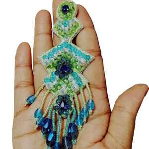 Nouvelles Boucles d'Oreilles Créoles Délicates pour Femmes, Broderie Artisanale Perles de Verre et Paillettes, Idéales pour les Fêtes, l'Aïd, Diwali, les Mariages – Accessoire Élégant 2026 - Product Image 3