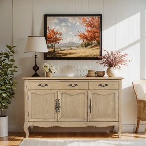 Kayla Contemporary Bedroom <b>Sideboard</b> with <b>Storage</b> Made of Solid Teak Wood Natural Finish for Indoor Use - Product Image 6