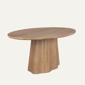 Mesa de Comedor Ovalada con Pedestal de Madera Sólida – Muebles Modernos de Lujo para Comedor - Product Image 2