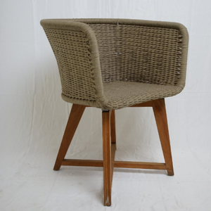 Chaise de jardin individuelle d'extérieur en rotin tressé et bois de teck pour mobilier de maison - Product Image 2