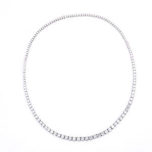 Fine Jewelry Hip Hop Lab Grown Diamond Round Brilliant Cut <b>Tennis</b> Chain <b>Necklace</b> for Classic Wedding Jewelry - Product Image 4