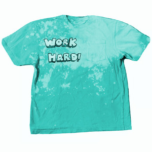 Camiseta Work Hard Tie Dye Unisex de Manga Corta, Cuello Redondo, 100% Algodón, Corte Regular, para Todas las Temporadas, Patrón Verde y Blanco, Talla Grande - Product Image 5