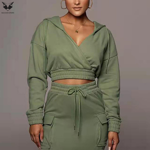 <b>High</b> Quality Custom Logo Women Hoodies Skirt Set 2 Piece Outfits, Women's Autumn Winter Solid Color Hooded And Skirt Set - Product Image 6
