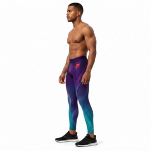 Fitness Training <b>Men</b> <b>Legging</b> Premium <b>Sports</b> Pants Lightweight Soft Fabric Breathable Construction Comfortable Stretch Fit - Product Image 3