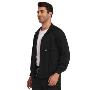 Chaqueta de uniforme médico de alta calidad con cremallera completa, tejido de poliéster, con bolsillo para estetoscopio, fabricada en Pakistán, unisex. - Product Image 2