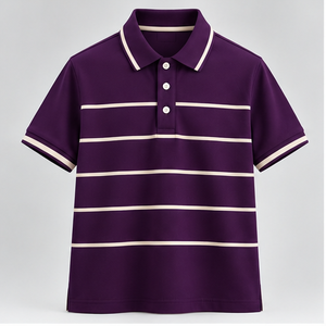 Camisa de Hombre de Manga Corta, Tejida, con Botones al Frente, Cuello y Puños en Contraste, Transpirable, de Algodón, Casual, Lisa - Product Image 1