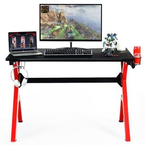 Gaming <b>Desk</b> with Headphone Mouse Pad and Cup Holder Storage Features - Product Image 5
