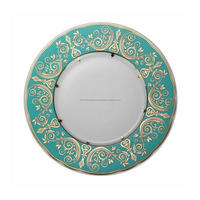 Assiette de présentation du chargeur de vaisselle au design personnalisé Assiette de présentation du chargeur en haute émail imprimé floral Fruits Autre plat de présentation Plateau rond