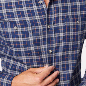 Camisa de Franela de Algodón para Hombre, de Alta Calidad, Venta al Por Mayor, Manga Larga, Diseño a Cuadros, con Botones y Bolsillo en el Pecho - Product Image 4