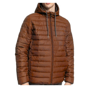 Men Coated Stand Varsity Puffer <b>Jacket</b> Long Sleeve Pullover Hoodie Zipper Regular Fit Breathable Fabric Custom Logo Printing - Product Image 4