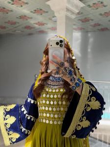 Afghan Kuchi Tribal Women Frock Chiffon Acrylic Cashmere Formal Wedding Bridal <b>Dress</b> Lace Decoration Breathable Plain Dyed - Product Image 4