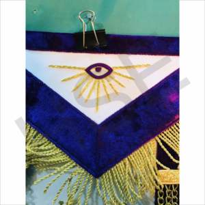 Delantal Masónico para Maestro Ceremonial, Bordado en Morado y Dorado - Product Image 4