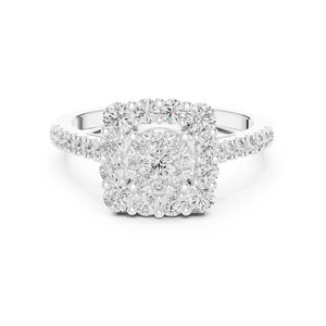 Bague de mariage en or rose 14 carats avec diamant de laboratoire rond pour femme |   Nouveau diamant cultivé - Product Image 5