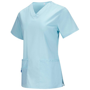 Women Short Sleeve <b>Scrub</b> <b>Top</b> with Buttons Pockets Hospital Use for Medical Staff New Design Lightweight Women Medical <b>Scrub</b> <b>Tops</b> - Product Image 3