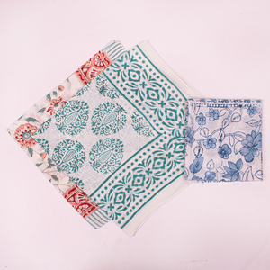 Vintage Style Skin Friendly Summer Wrap Handmade Cotton <b>Square</b> <b>Scarf</b> Floral Pattern Unisex Bandana Artisan Kerchief - Product Image 2