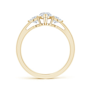 Anillo de Compromiso Clásico de Oro Amarillo con Diamante Cultivado en Laboratorio Corte Marquesa, Piedras Laterales Trillón, Certificado IGI, Oro 10K, Aniversario, Boda - Product Image 4