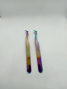 Pince à épiler en acier inoxydable à 45/90 degrés avec nano-adhérence, personnalisable avec logo, pour extensions de cils – Outil de beauté - Product Image 5