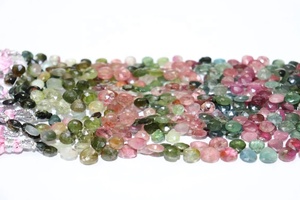 Perles de tourmaline multicolores naturelles facettées en forme de cœur, 6 mm, percées en haut, trou de 0,50 mm, brins de 8 pouces pour la fabrication de bijoux et l'artisanat - Product Image 6