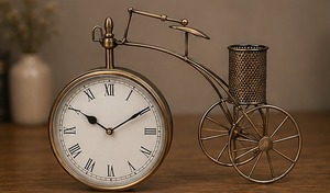 Horloge de bureau mécanique moderne avec fonction snooze, design métallique écologique - Décoration d'intérieur haut de gamme, accessoires de table de luxe - Product Image 2