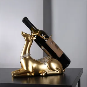 Expositor de Botellas de Lujo Hecho a Mano para Coleccionistas de Vino y Bares Domésticos, Soporte para Botellas de Vino con Diseño de Ciervo Dorado, Soporte Decorativo Metálico para Botellas - Product Image 2