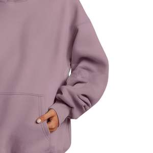 Pull à capuche ample pour femme, style streetwear, couleur mauve, manches longues, design personnalisé, en molleton de coton épais pour l'hiver, vente en gros - Product Image 6