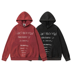 Sweat-shirts en molleton 100% coton sur mesure pour hommes, grandes tailles, impression numérique/sérigraphie personnalisée, style Y2K, sweat-shirt lavé - Product Image 4