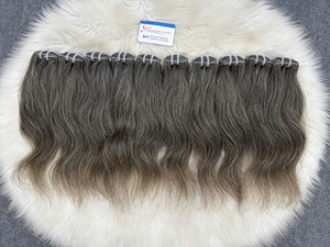 Lots de Cheveux Humains Vietnamiens Gris Naturel de Qualité Supérieure, Provenant d'un Donneur Unique, Lisses, Bruts, Cuticules Alignées, Pointes Pleines et Épaisses, Haute Qualité - Product Image 6